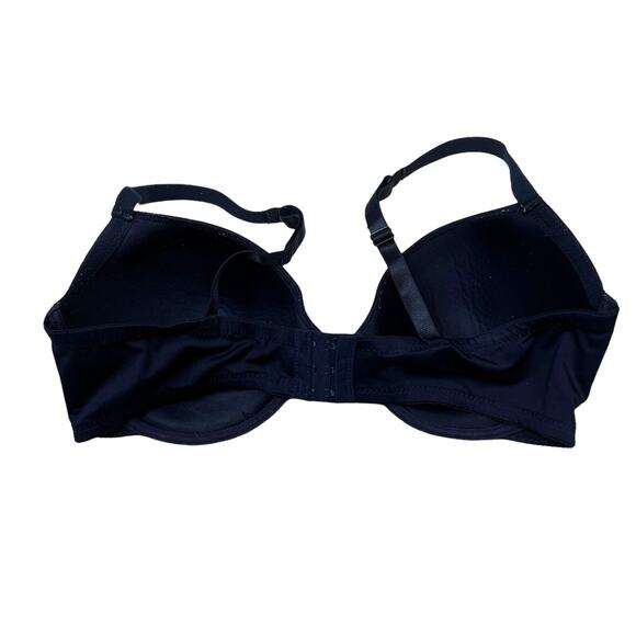 IZOD Underwire Lightly Padded Full Coverage Bra Navy Blue Womens 38D - Picture 2 of 7
